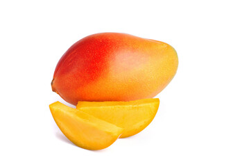 Fresh mango fruit on white background