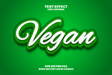 Realistic vegan 3D editable text effect