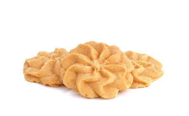 Homemade butter cookies on white background