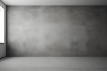 Empty room with gray blank wall  interior background ai generated