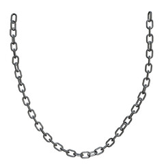 Realistic 3D Vector of a Sturdy Metal Chain with Stainless Rings, Rendered in Chrome or Steel, Isolated on a Png Transparent Background