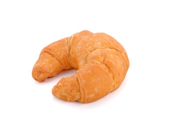 Freshly plain croissant on white background