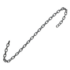Realistic 3D Vector of a Sturdy Metal Chain with Stainless Rings, Rendered in Chrome or Steel, Isolated on a Png Transparent Background