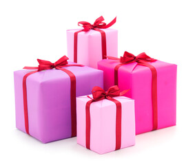 Gift boxes, gifts on a white background isolated.