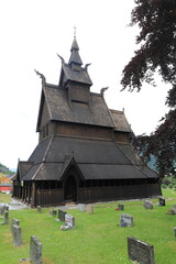 Fototapeta na wymiar église en bois debout de Vik, Norvège