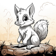 Enchanted Forest Pages: A Kid's Coloring Book Featuring a Gleeful Squirrel's Journey