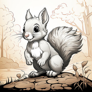 Discover the Forest: Coloring Book for Kids with a Delighted Squirrel's Tale