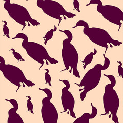 Print DUCK SILHOUETTE PATTERN ILLUSTRATION DESIGN