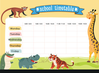 back to school time table vector free
