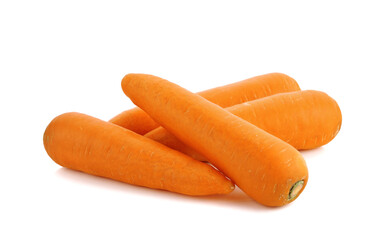 Fresh carrots  isolated on white background
