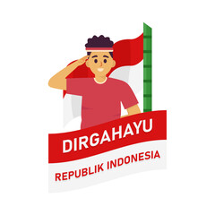 vector flat flag people dirgahayu republik indonesia