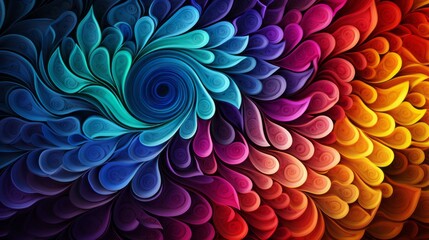 Illustration of a vibrant and dynamic abstract painting with swirling colours created with Generative AI technology