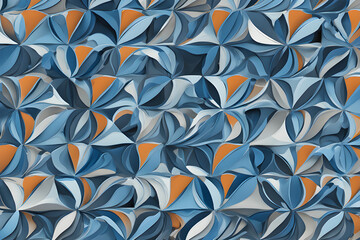 seamless pattern Blue and orange