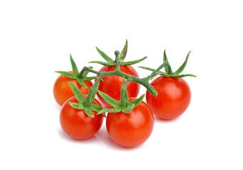 Cherry tomatoes isolated over white background