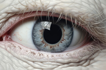 Generated photorealistic image of a female old eye