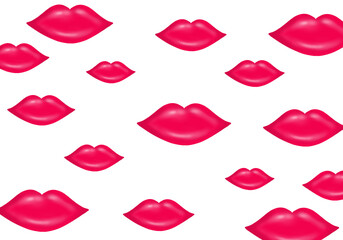 lip color .Bright lip colors, made in the form of a picture frame, can be used to beautifully decorate the piece.