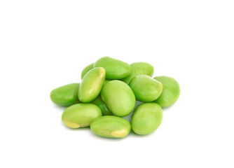 Green soy beans isolated on white background
