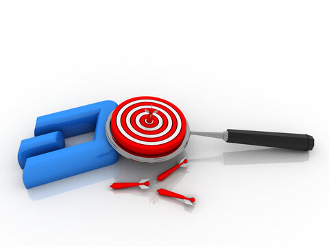 3d rendering dash logo sign with target
