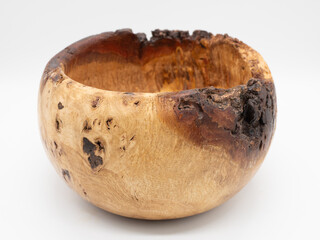 Handmade Wood Turned Wooden Oak Burr / Burl Bowl.