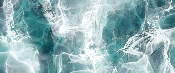 Blue sea with waves. Vector travel watercolor illustrations for cover design, card, flyer, poster, banner and invitation card. Hand drawn summer background. Holiday. Ocean waves. Grunge vector texture