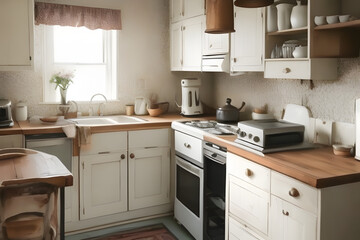 modern kitchen interior with kitchen