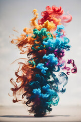 Multicolor smoke silhouette