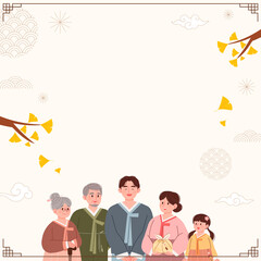 Fototapeta premium 한국 명절 추석 배너 템플릿 디자인.