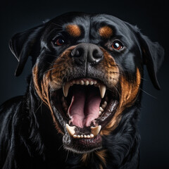 Fototapeta premium portrait of a angry rottweiler dog