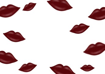 lip color .Bright lip colors, made in the form of a picture frame, can be used to beautifully decorate the piece