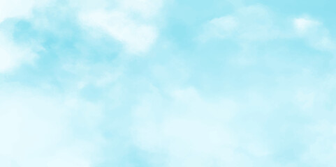 blue sky with cloud closeup background. Abstract blue sky Watercolor background, Illustration, texture for design. hand painted abstract art blue watercolor background. blue sky and white clouds.