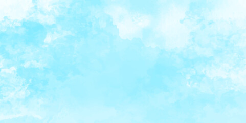 blue sky with cloud closeup background. Abstract blue sky Watercolor background, Illustration, texture for design. hand painted abstract art blue watercolor background. blue sky and white clouds.