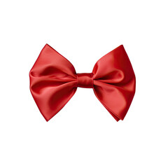 Schoolgirl wearing red bow tie on transparent background