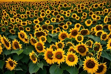 A vibrant field of sunflowers