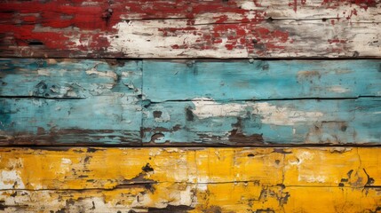Texture of vintage wooden boards with different color. Generative AI