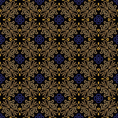 Geometric ornament in ethnic style.Seamless pattern with abstract  shapes.Repeat design for fashion, textile design,  on wall paper, wrapping paper, fabrics and home decor.