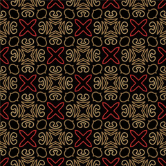 Geometric ornament in ethnic style.Seamless pattern with abstract  shapes.Repeat design for fashion, textile design,  on wall paper, wrapping paper, fabrics and home decor.