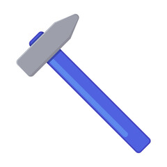 Heavy hammer for building bird house illustration. Drawing of tool and equipment for birdhouse on white background. Carpentry, woodwork concept