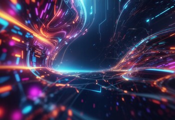 Abstract futuristic background Data Transfer. technology concept. Futuristic cyberspace background
