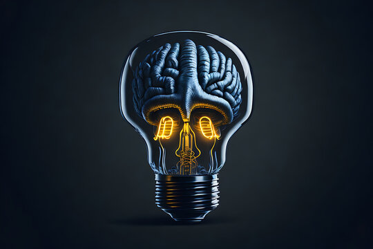 light bulb with a braind
