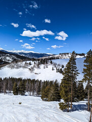 beautiful sunny day scenic views around vail colorado ski resort