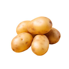 Isolate shiny new potatoes on a transparent background