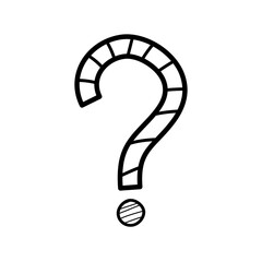 Hand drawn question mark doodle icon