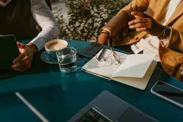 Close up of business table