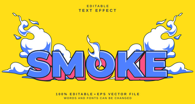Editable text style effect - Smoke text style theme.