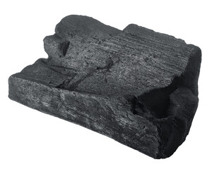 Coal isolated on white background, full depth of field