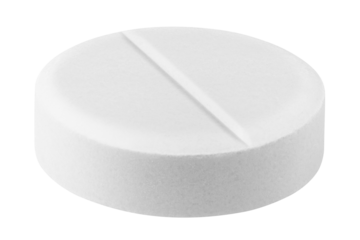 Pill isolated on white background, full depth of field