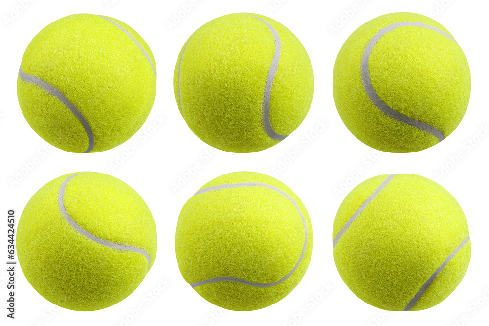 Wall mural tennis ball, isolated on white background, full depth of field