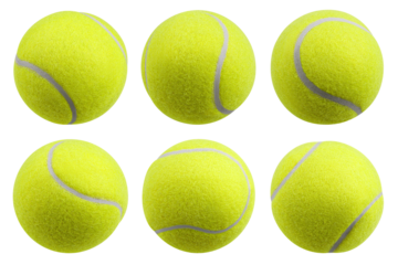 Tennis ball, isolated on white background, full depth of field