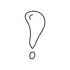 Hand drawn exclamation mark doodle icon