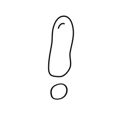 Hand drawn exclamation mark doodle icon